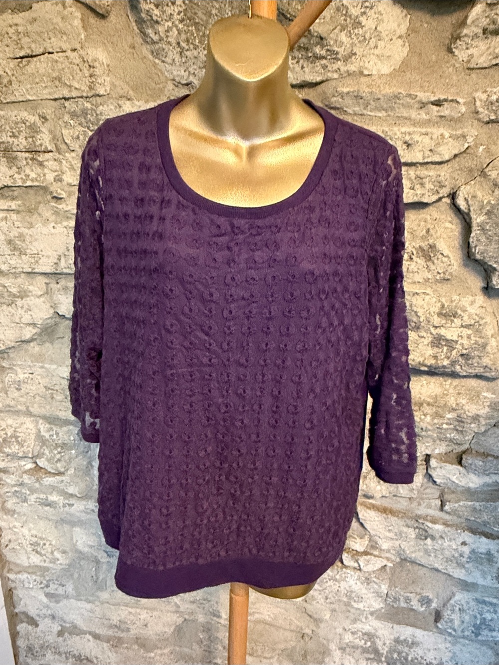 Lace Front Scoop Neck Top